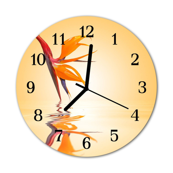 Reloj de vidrio para cocina Flor
