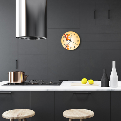 Reloj de vidrio para cocina Flor