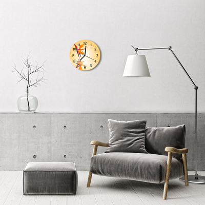 Reloj de vidrio para cocina Flor