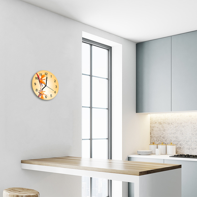 Reloj de vidrio para cocina Flor