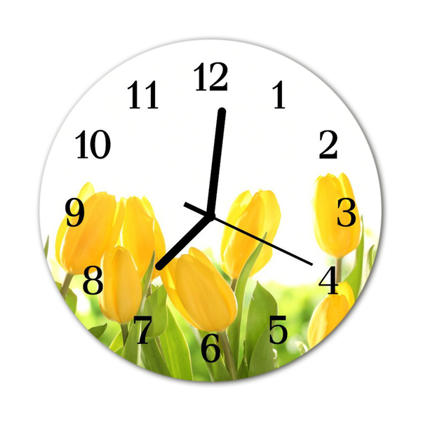 Reloj de vidrio para cocina Tulipanes