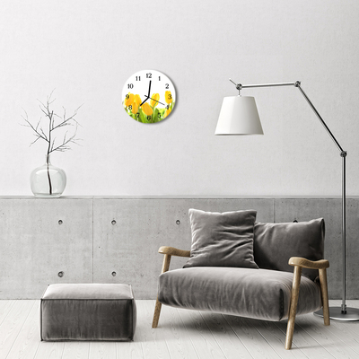 Reloj de vidrio para cocina Tulipanes