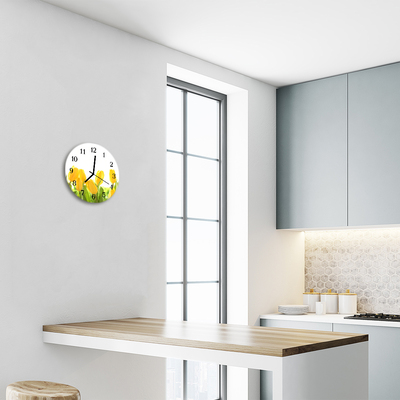 Reloj de vidrio para cocina Tulipanes