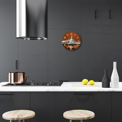 Reloj de vidrio para cocina Puente