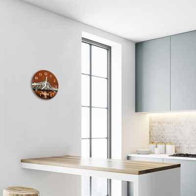 Reloj de vidrio para cocina Puente