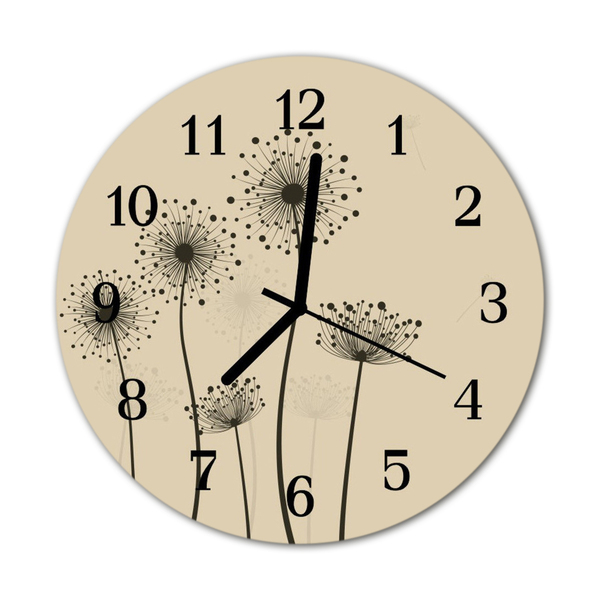 Reloj de vidrio para cocina Flores