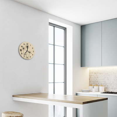 Reloj de vidrio para cocina Flores