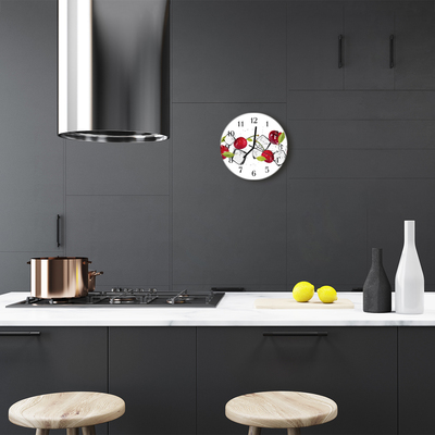 Reloj de vidrio para cocina Guindas