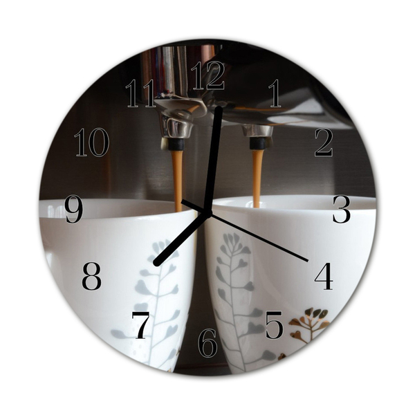 Reloj de vidrio para cocina Cafetera