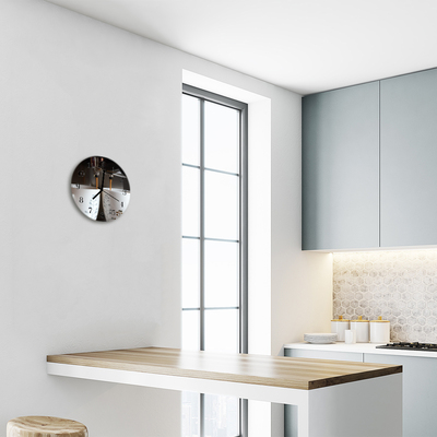 Reloj de vidrio para cocina Cafetera