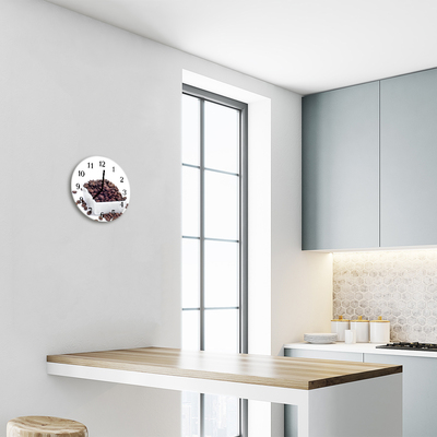 Reloj de vidrio para cocina Granos de café