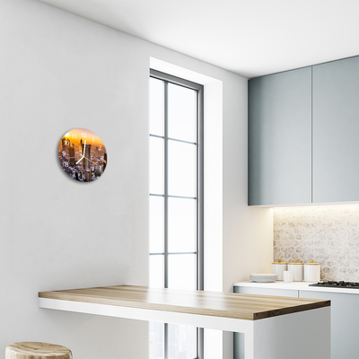 Reloj de vidrio para cocina Puesta del sol