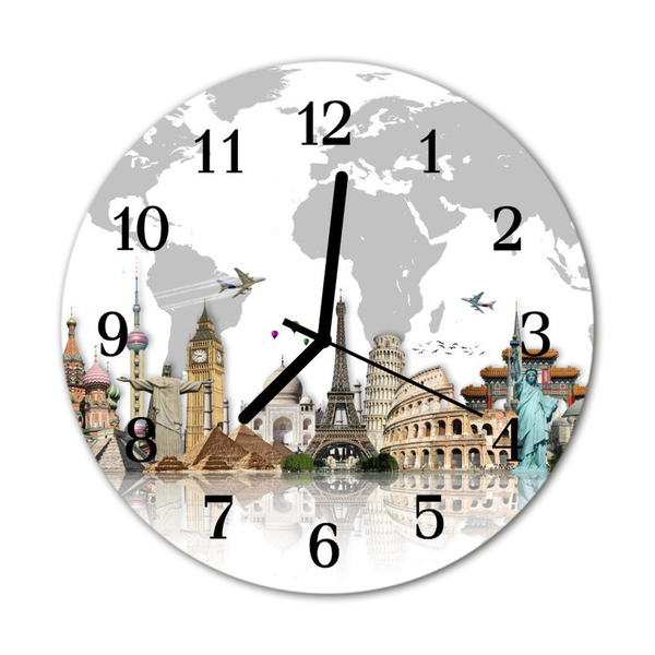 Reloj de vidrio para cocina Mundo