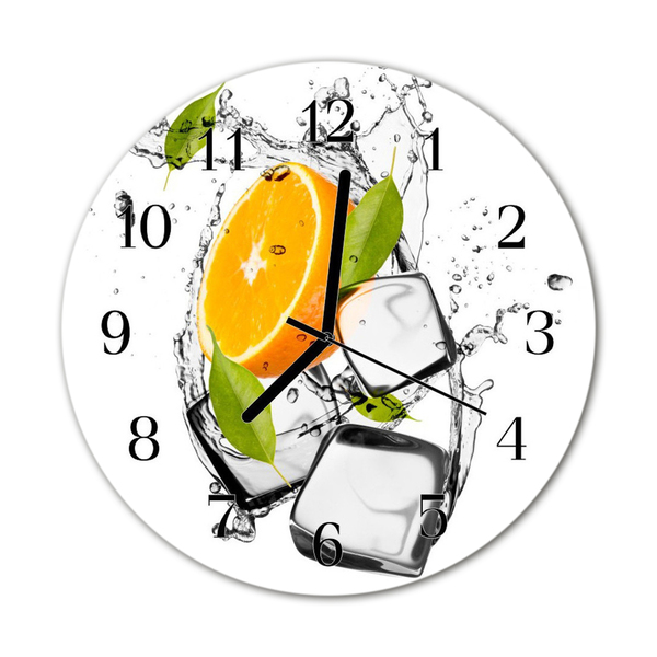 Reloj de vidrio para cocina Helado naranja