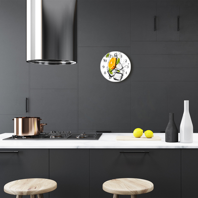 Reloj de vidrio para cocina Helado naranja