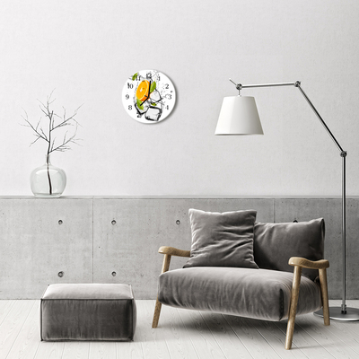 Reloj de vidrio para cocina Helado naranja