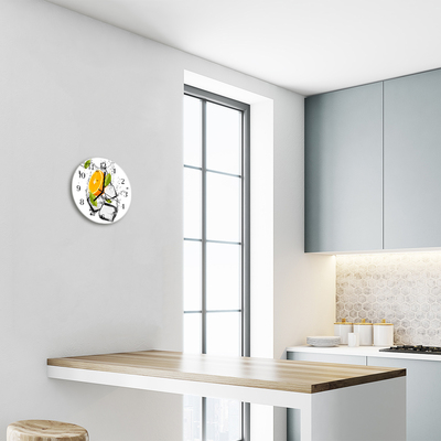 Reloj de vidrio para cocina Helado naranja
