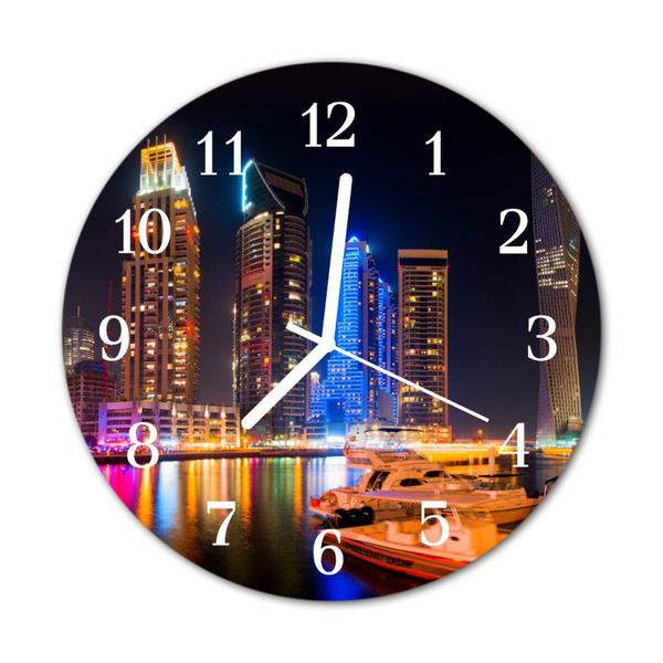 Reloj de vidrio Ciudad edificios