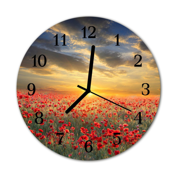 Reloj de vidrio Campo amapolas
