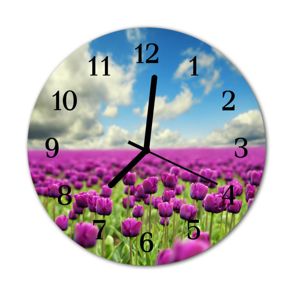 Reloj de vidrio Tulipanes
