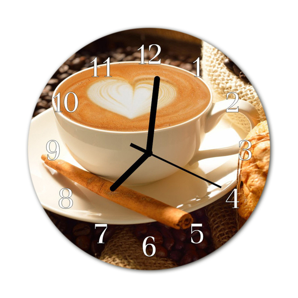 Reloj de vidrio Corazón de café