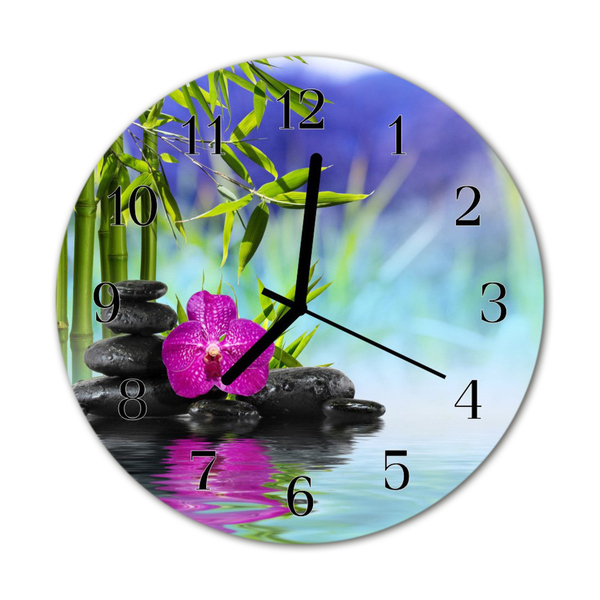 Reloj de vidrio Orquídea spa