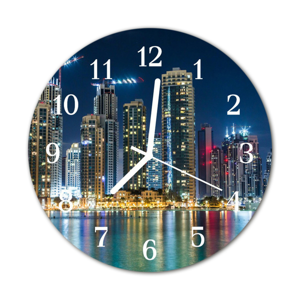 Reloj de vidrio Noche ciudades