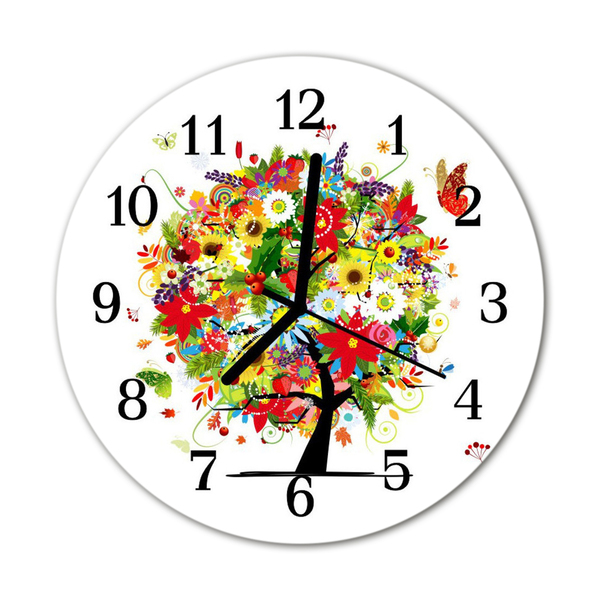 Reloj de vidrio Árbol de flores