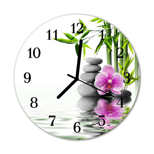 Reloj de vidrio Piedras orquídea
