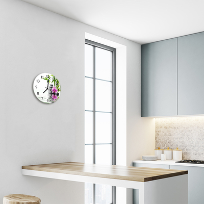 Reloj de vidrio Piedras orquídea