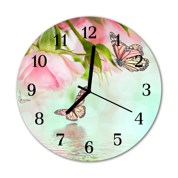 Reloj de vidrio Mariposas