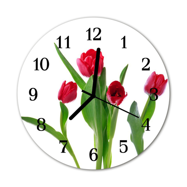 Reloj de vidrio Tulipanes