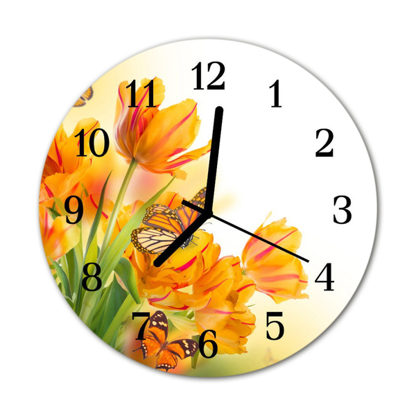 Reloj de vidrio Tulipanes