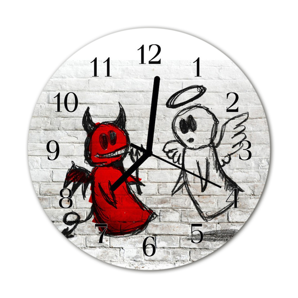 Reloj de vidrio Diablo ángel