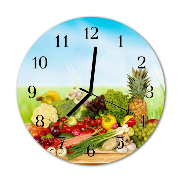Reloj de vidrio Frutas verduras