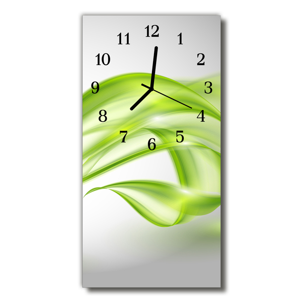 Reloj de vidrio Arte abstracto rayas verdes