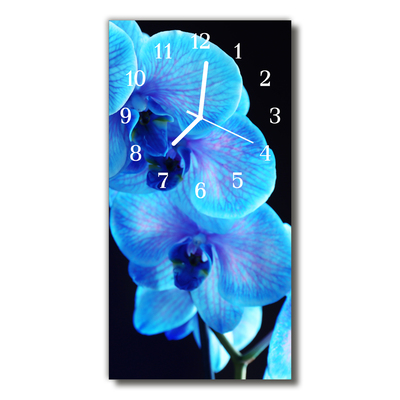 Reloj de vidrio Una flor azul