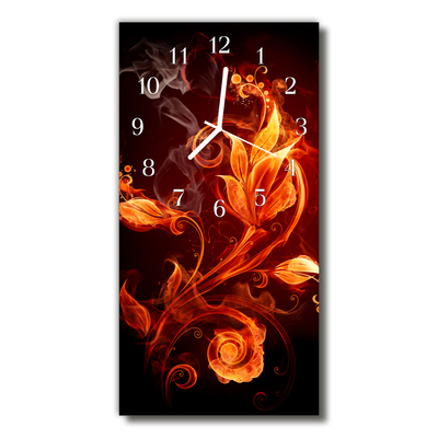 Reloj de vidrio Flores naranjo