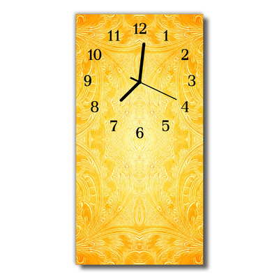 Reloj de vidrio Arte abstracto amarillo