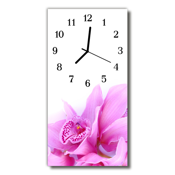 Reloj de vidrio Arte orquídea rosa