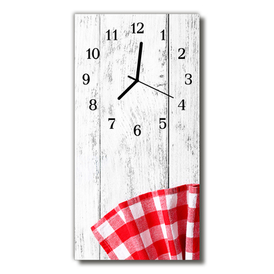 Reloj de vidrio Arte madera cocina rojo