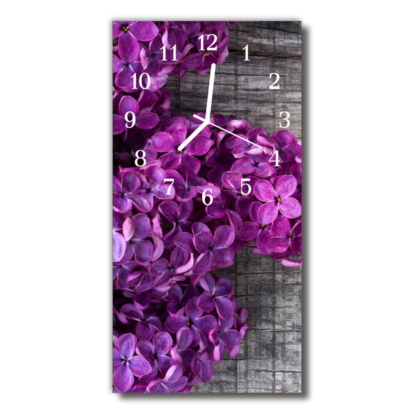 Reloj de vidrio Flores flores púrpura