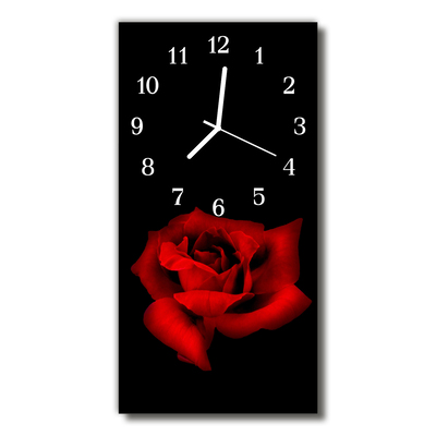 Reloj de vidrio Flores rosa rojo