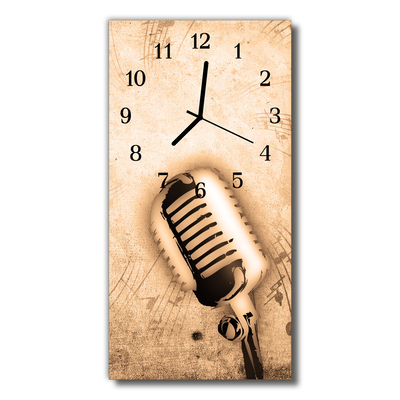 Reloj de vidrio Música micrófono beige