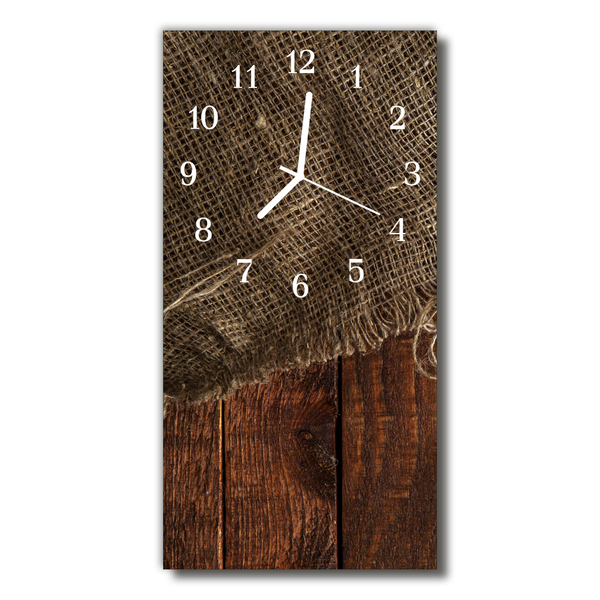 Reloj de vidrio Arte lienzo madera marrón