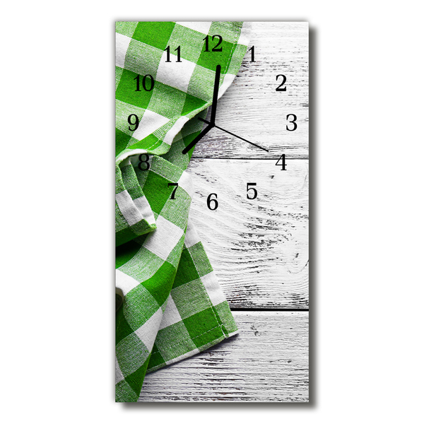 Reloj de vidrio Arte lienzo madera verde