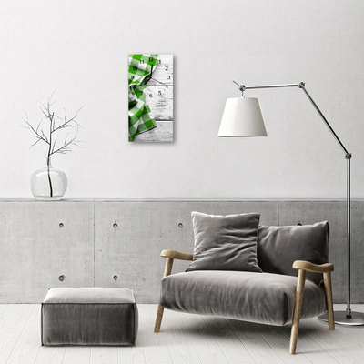Reloj de vidrio Arte lienzo madera verde