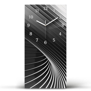 Reloj de vidrio Arte abstracto negro y blanco