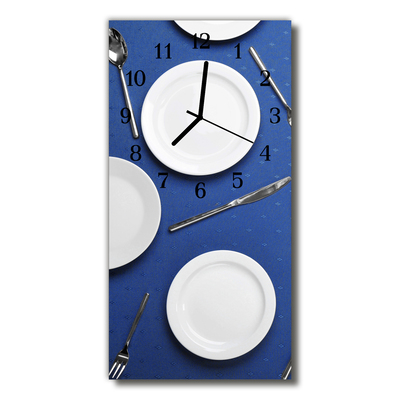 Reloj de vidrio Cocina plato cocina azul