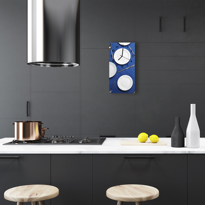 Reloj de vidrio Cocina plato cocina azul